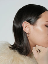 Floating Clear Cubic Zirconia Hoop Stud Earrings